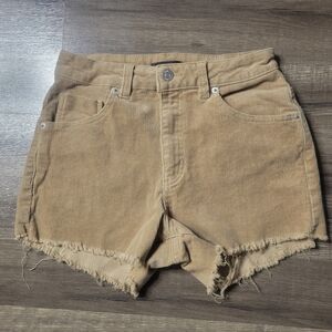 Forever 21 Shorts Womens Size S Brown Corduroy Cutoff Raw Hem 5-Pocket Zip Fly